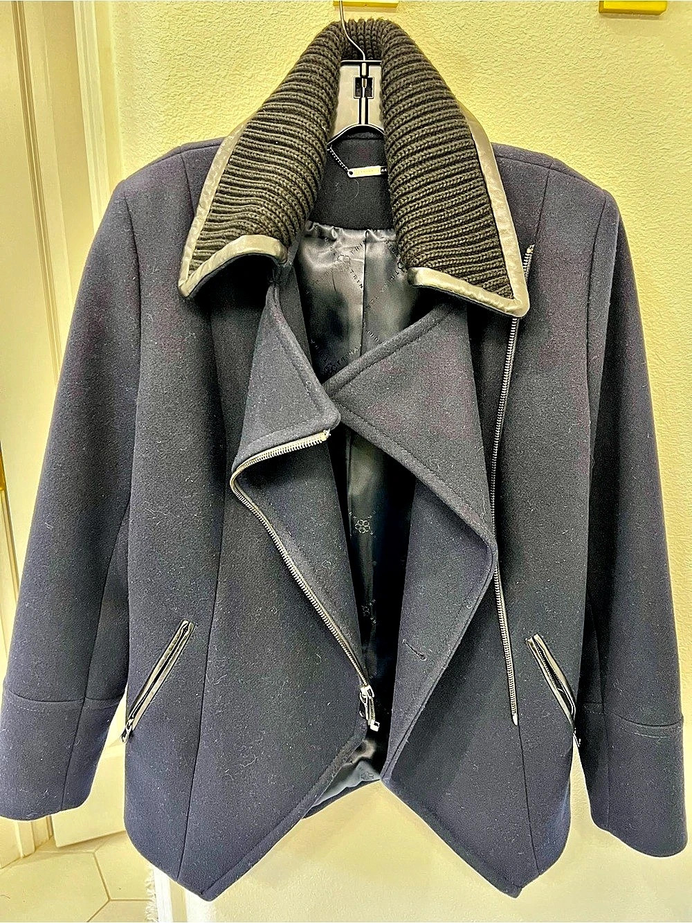 Trina Turk Wool Blend Moto Coat Size 12